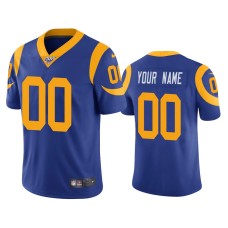 Men's Los Angeles Rams #00 100th Season Custom Royal Vapor Limited Jersey