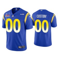 Men's Los Angeles Rams #00 Custom Royal Super Bowl LVI Limited Jersey