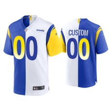 Men's Los Angeles Rams #00 Custom Royal White 2021 Split Game Jersey