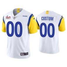 Men's Los Angeles Rams #00 Custom White Super Bowl LVI Limited Jersey