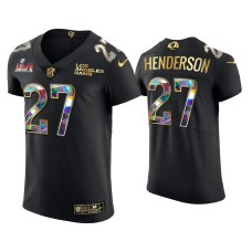 Men's Los Angeles Rams #27 Darrell Henderson Black Super Bowl LVI Champions Diamond Jersey