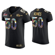 Men's Los Angeles Rams #50 Ernest Jones Black Super Bowl LVI Champions Diamond Jersey