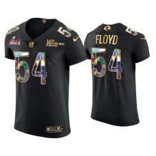 Men's Los Angeles Rams #54 Leonard Floyd Black Super Bowl LVI Champions Diamond Jersey