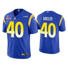 Men's Los Angeles Rams #40 Von Miller Royal Super Bowl LVI Limited Jersey