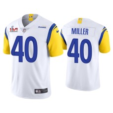 Men's Los Angeles Rams #40 Von Miller White Super Bowl LVI Limited Jersey