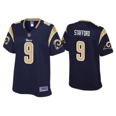 Women's Los Angeles Rams #9 Matthew Stafford Navy Pro Line Jersey