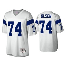 Men's Los Angeles Rams #74 Merlin Olsen White 1969 Legacy Replica Jersey