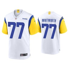 Men's Los Angeles Rams #77 Andrew Whitworth White Alternate Game Jersey