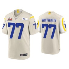 Men's Los Angeles Rams #77 Andrew Whitworth Super Bowl LVI Bone Game Jersey