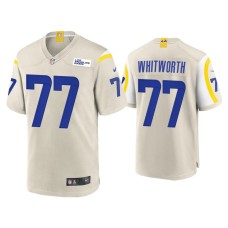 Men's Los Angeles Rams #77 Andrew Whitworth Bone Game Jersey