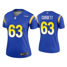 Women's Los Angeles Rams #63 Austin Corbett Royal Legend Jersey