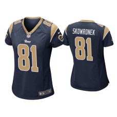 Women's Los Angeles Rams #81 Ben Skowronek Navy Game Jersey