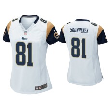 Women's Los Angeles Rams #81 Ben Skowronek White Game Jersey