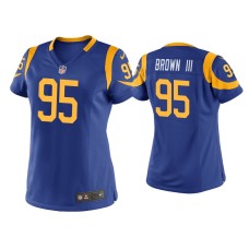 Women's Los Angeles Rams #95 Bobby Brown III Royal Game Jersey