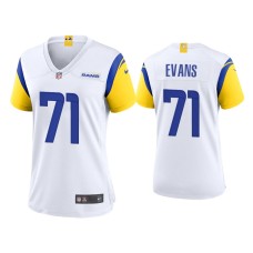 Women's Los Angeles Rams #71 Bobby Evans White Alternate Game Jersey