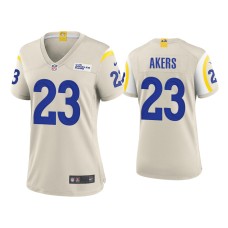 Women's Los Angeles Rams #23 Cam Akers Bone Game Jersey