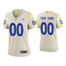 Women's Los Angeles Rams #00 Custom Bone Game Jersey