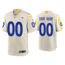 Men's Los Angeles Rams #00 Custom Bone Game Jersey