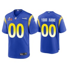 Men's Los Angeles Rams #00 Custom Super Bowl LVI Royal Game Jersey