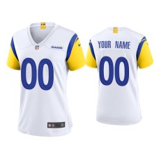 Women's Los Angeles Rams #00 Custom White Alternate Game Jersey