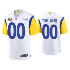 Men's Los Angeles Rams #00 Custom Super Bowl LVI White Game Jersey