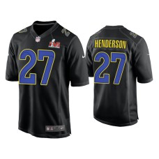 Men's Los Angeles Rams #27 Darrell Henderson Super Bowl LVI Black Game Fashion Jersey