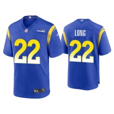 Men's Los Angeles Rams #22 David Long Royal Game Jersey