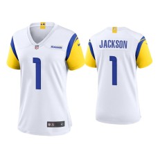 Women's Los Angeles Rams #1 DeSean Jackson White Alternate Game Jersey