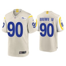 Men's Los Angeles Rams #90 Earnest Brown IV Bone Game Jersey