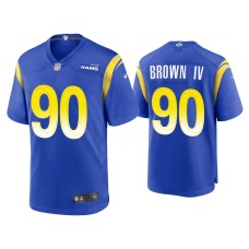 Men's Los Angeles Rams #90 Earnest Brown IV Royal Game Jersey