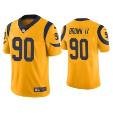 Men's Los Angeles Rams #90 Color Rush Limited Earnest Brown IV Gold Jersey