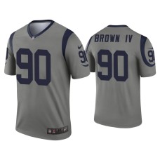 Men's Los Angeles Rams #90 Earnest Brown IV Gray Inverted Legend Jersey