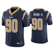 Men's Los Angeles Rams #90 Vapor Limited Earnest Brown IV Navy Jersey