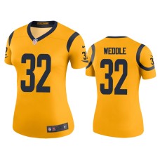 Women's Los Angeles Rams #32 Color Rush Legend Eric Weddle Gold Jersey