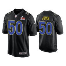 Men's Los Angeles Rams #50 Ernest Jones Super Bowl LVI Black Game Fashion Jersey