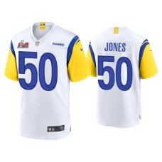 Men's Los Angeles Rams #50 Ernest Jones Super Bowl LVI White Game Jersey