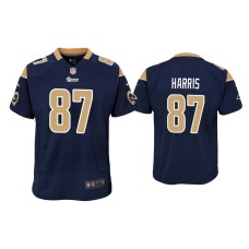 Youth Los Angeles Rams #87 Jacob Harris Navy Game Jersey