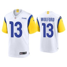 Men's Los Angeles Rams #13 John Wolford White Alternate Game Jersey