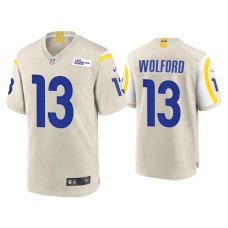 Men's Los Angeles Rams #13 John Wolford Bone Game Jersey