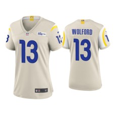 Women's Los Angeles Rams #13 John Wolford Bone Game Jersey