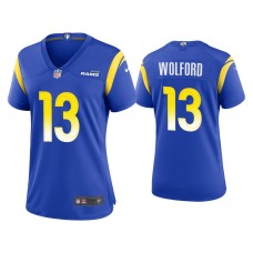 Women's Los Angeles Rams #13 John Wolford Royal Game Jersey