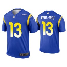 Men's Los Angeles Rams #13 John Wolford Royal Legend Jersey