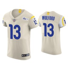 Men's Los Angeles Rams #13 John Wolford Cream Vapor Elite Jersey