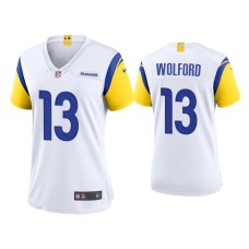 Women's Los Angeles Rams #13 John Wolford White Alternate Game Jersey