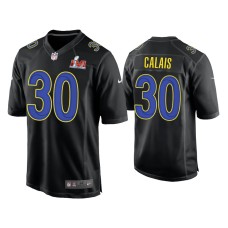 Men's Los Angeles Rams #30 Raymond Calais Super Bowl LVI Black Game Fashion Jersey