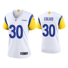 Women's Los Angeles Rams #30 Raymond Calais White Alternate Game Jersey