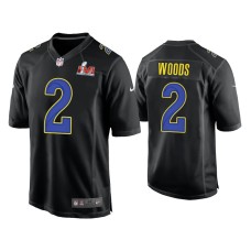 Men's Los Angeles Rams #2 Robert Woods Super Bowl LVI Black Game Fashion Jersey