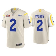 Men's Los Angeles Rams #2 Robert Woods Super Bowl LVI Bone Game Jersey