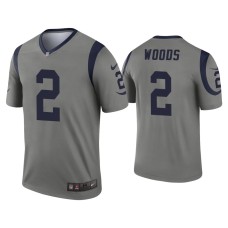 Men's Los Angeles Rams #2 Robert Woods Gray Inverted Legend Jersey