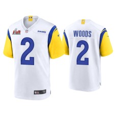 Men's Los Angeles Rams #2 Robert Woods Super Bowl LVI White Game Jersey